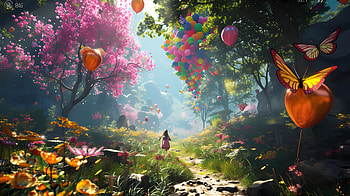 Land full of Joy 2, Joy, landscape, nature, forest, flower HD wallpaper