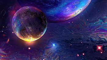 Outer Digital Space, digital-universe, space, artist, artwork, digital-art HD wallpaper