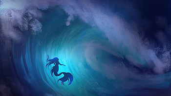 Mermaid Tsunami , mermaid, artist, artwork, digital-art, deviantart HD wallpaper