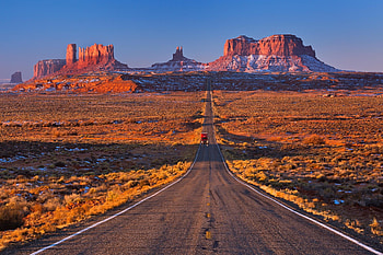Mountain road, Semi tractor, Desert , USA HD wallpaper