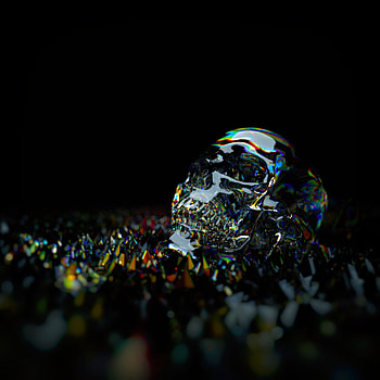 Dark, Shine, Multicolored, Motley, Brilliance, Glass, Skull HD phone wallpaper