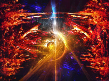 colour storm, blue, black, orange, red HD wallpaper