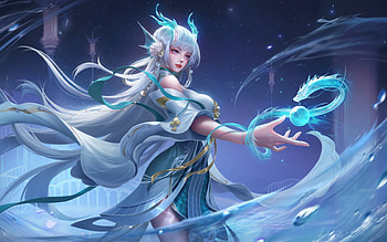 Fantasy Girl, Water, Asian, Artwork, Dragon, Girl HD wallpaper