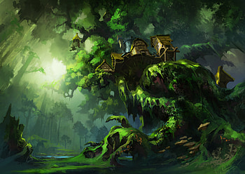 Art, Building, Wood, Tree, House HD wallpaper