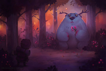 Cute Beast , artist, artwork, digital-art, fantasy, deviantart HD wallpaper
