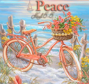 Peaceful Beach, seaside, sea, beaches, attractions in dreams, paintings, spring, summer, love four seasons, bike, nature, flowers HD wallpaper