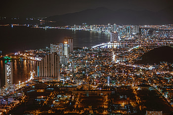 Cities, Building, Lights, Coast, Night City, Glow HD wallpaper