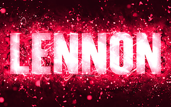 Happy Birtay Lennon, , pink neon lights, Lennon name, creative, Lennon Happy Birtay, Lennon Birtay, popular american female names, with Lennon name, Lennon HD wallpaper