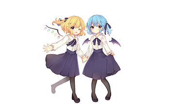 Cute girls, flandre scarlet, remilia scarlet HD wallpaper
