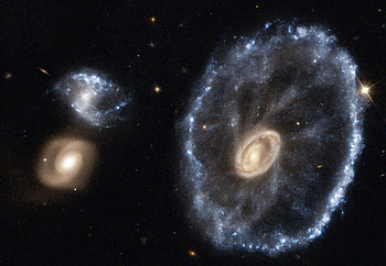 The Cartwheel Galaxy from Hubble, galaxies, fun, space, cool, stars HD wallpaper
