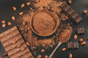 Food, Chocolate, Nuts, Bowl, Spoon, Cocoa HD wallpaper