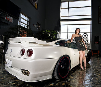 Show Model, white, car HD wallpaper