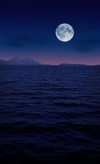 SEA MOON, atmosphere, sky HD phone wallpaper