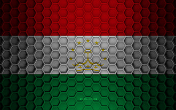 Tajikistan flag, 3d hexagons texture, Tajikistan, 3d texture, Tajikistan 3d flag, metal texture, flag of Tajikistan HD wallpaper
