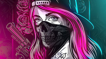 Guns And Cash Girl With Mask Artistic Art, artist, artwork, digital-art HD wallpaper