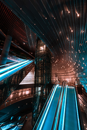 Architecture, Interior, Building, Miscellanea, Miscellaneous, Illumination, Backlight, Elevator HD phone wallpaper