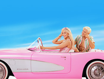 Barbie (2023) Movie – Pink Convertible Vibes, movie, Barbie (2023) HD wallpaper