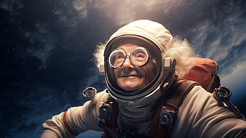 AI-Generated Astronaut Grandmother, woman, Grandmother HD wallpaper