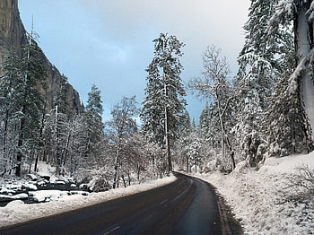 Landscape, Winter, Nature, Snow, Road, Turn, Valley HD wallpaper