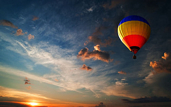 Sky, Clouds, Miscellanea, Miscellaneous, Flight, Balloon HD wallpaper