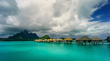 Leeward Islands, Bungalows HD wallpaper