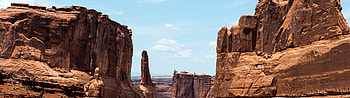 Courthouse Towers, Arches National Park, Dual monitor , United States HD wallpaper