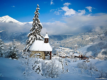 Landscape, Winter, Houses, Snow HD wallpaper