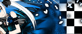 Anime girl, girl, Blue dress, anime, blue rose HD wallpaper