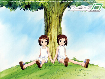 anime girl, tsunagari, anime, tree, tomodachi HD wallpaper