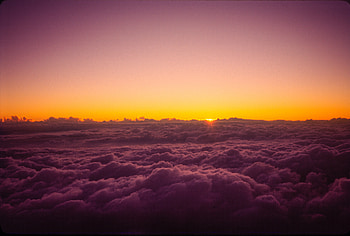 Sun Rises Over The Clouds From On Top Of Mount Fuji , mount-fuji, mountains, nature HD wallpaper