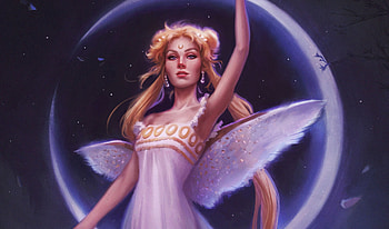 Princess Serenity, fantasy, sailor moon, girl, princess, serenity, wings, frumusete, gorgeous, mayara sampaio, superb, pink HD wallpaper