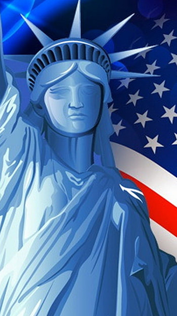 American Flag, Statue Of Liberty HD phone wallpaper