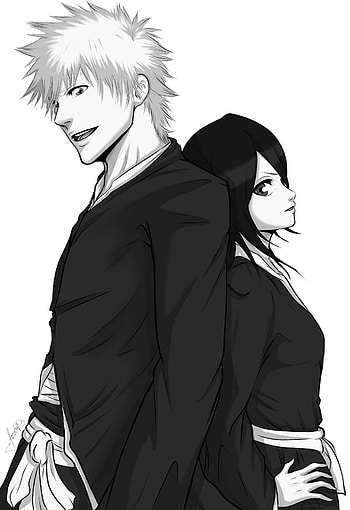 Monochrome, Ichigo and Rukia HD phone wallpaper