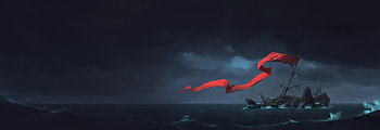 Windrose — Quad : Scarlet Banner at Sea (Video Game), Ship, Ocean, Storm HD wallpaper
