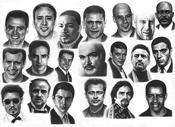 Men of Fame, tv, films, black and white, men, movies, television, famous HD wallpaper
