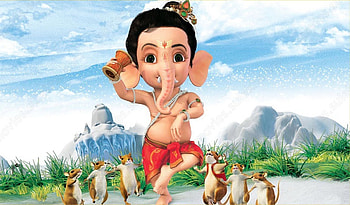 Bal Ganesh animated, God Cartoon HD wallpaper