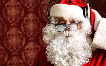 Santa Claus, white, heads, craciun, christmas, red, glasses HD wallpaper