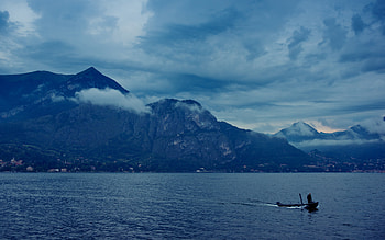 Lago di Como 4, que, fisherman, beautiful, grandiose, twilight, lakes, scenic, clouds, nature, mountains HD wallpaper