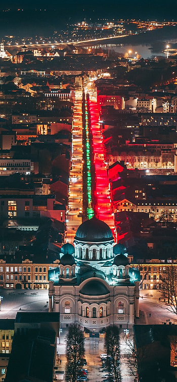 Lithuania travels, Urban landscape, Kaunas city, Architectural marvels HD phone wallpaper