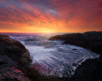 Sunrise Along The Coast Of Maine, sunrise, coast, nature HD wallpaper