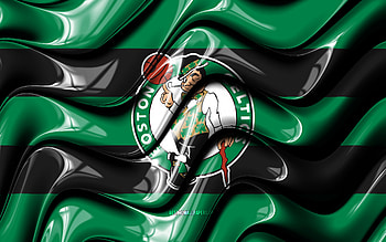 Boston Celtics flag, , green and black 3D waves, NBA, american basketball team, Boston Celtics logo, basketball, Boston Celtics HD wallpaper
