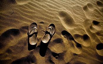Beach, Sand, Summer, Miscellanea, Miscellaneous, Shadow, Flip Flops HD wallpaper