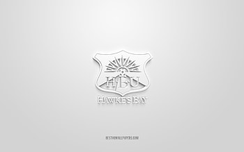 Hawkes Bay United FC, creative 3D logo, white background, New Zealand Football Championship, 3d emblem, NZFC, New Zealand Football Club, Napier, football, Hawkes Bay United FC 3d logo HD wallpaper