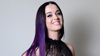 Smiling Purple Hair Katy Perry Girl Model Is Wearing Black Lace Dress Girls HD wallpaper