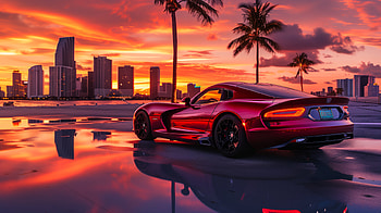 Dodge Viper GTS at Sunset, car, sunset, Dodge Viper, Dodge, Dodge Viper GTS HD wallpaper