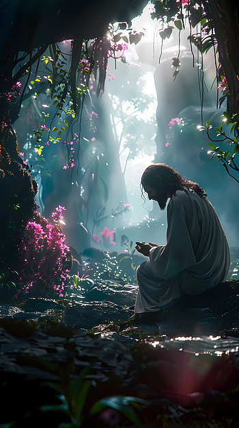 Holy Light Forest – Spiritual Serenity Theme, Jesus HD phone wallpaper