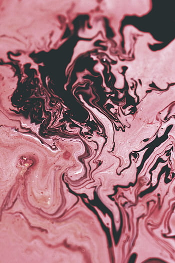 Vibrant abstract design with swirling pink and black patterns on marble. HD phone wallpaper