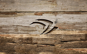 Nvidia wooden logo, , wooden backgrounds, brands, Nvidia logo, creative, wood carving, Nvidia HD wallpaper