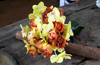 Flowers, Roses, Bouquet, Table, Orchids, Bitches, Bough HD wallpaper