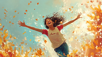 Choose Joy: A Happy Girl in Vibrant, Choose Joy, Happy, girl HD wallpaper